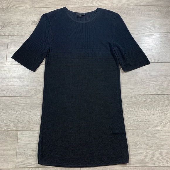 COS Blue Black Ombré Ribbed Short Sleeve Dress - Picture 2 of 7